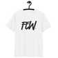 Front view of a white bitcoin t-shirt.