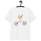 Front view of a white bitcoin t-shirt.