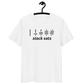 Front view of a white bitcoin t-shirt.