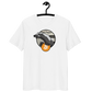 Front view of a white bitcoin t-shirt.