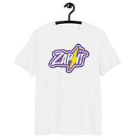 Front view of a white bitcoin t-shirt.