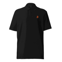 Bitcoin B Pique Bitcoin Polo Shirt with certification badge and bitcoin rebellion message