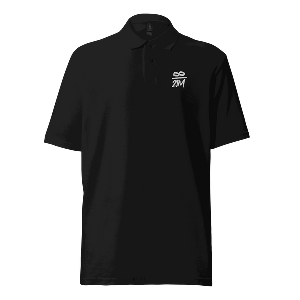 Infinity 21M bitcoin polo shirt with OEKO-TEX certification logo