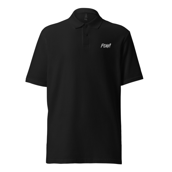 POW! Bitcoin polo shirt with OEKO-TEX certification logo