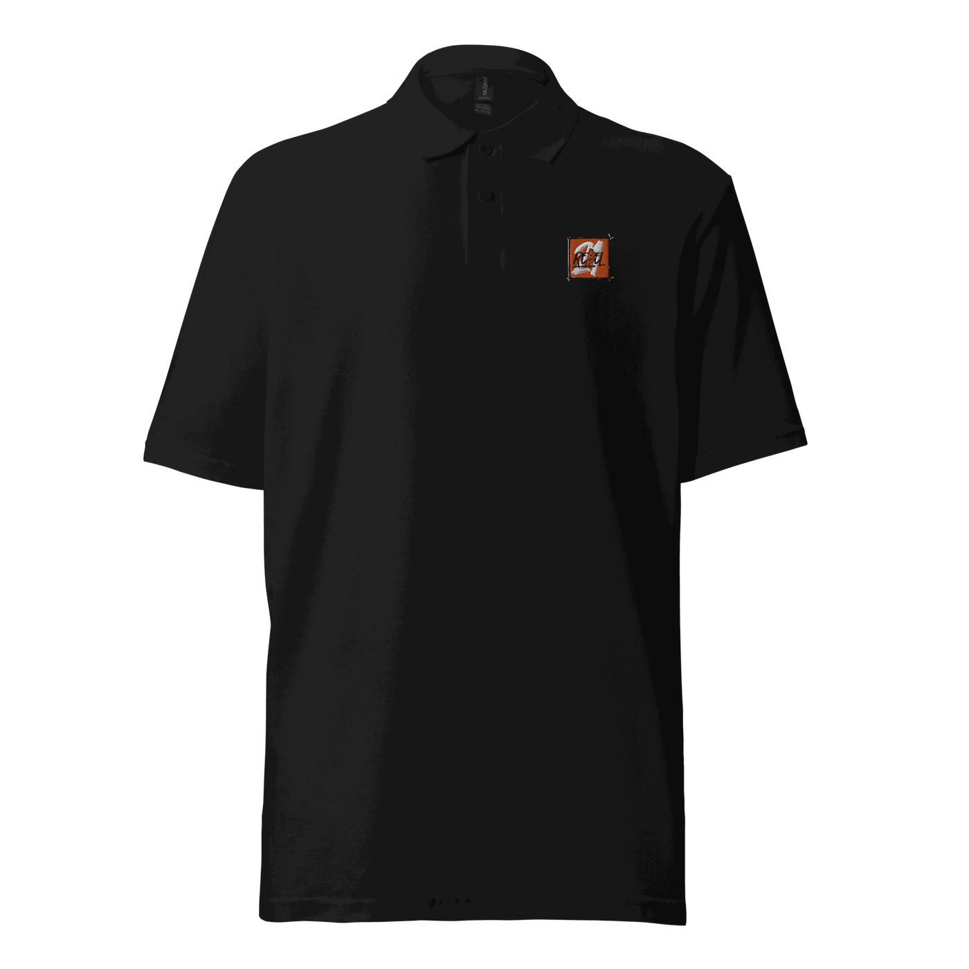 21 Rebel unisex pique bitcoin polo shirt with OEKO-TEX certification logo