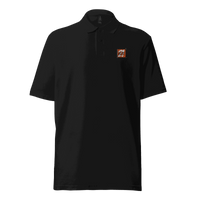 21 Rebel unisex pique bitcoin polo shirt with OEKO-TEX certification logo
