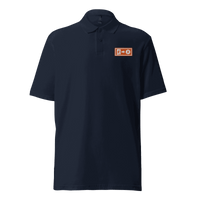 Emergency Exit Bitcoin polo shirt with OEKO-TEX certification logo