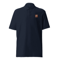 21 Rebel unisex pique Bitcoin polo shirt with OEKO-TEX certification logo