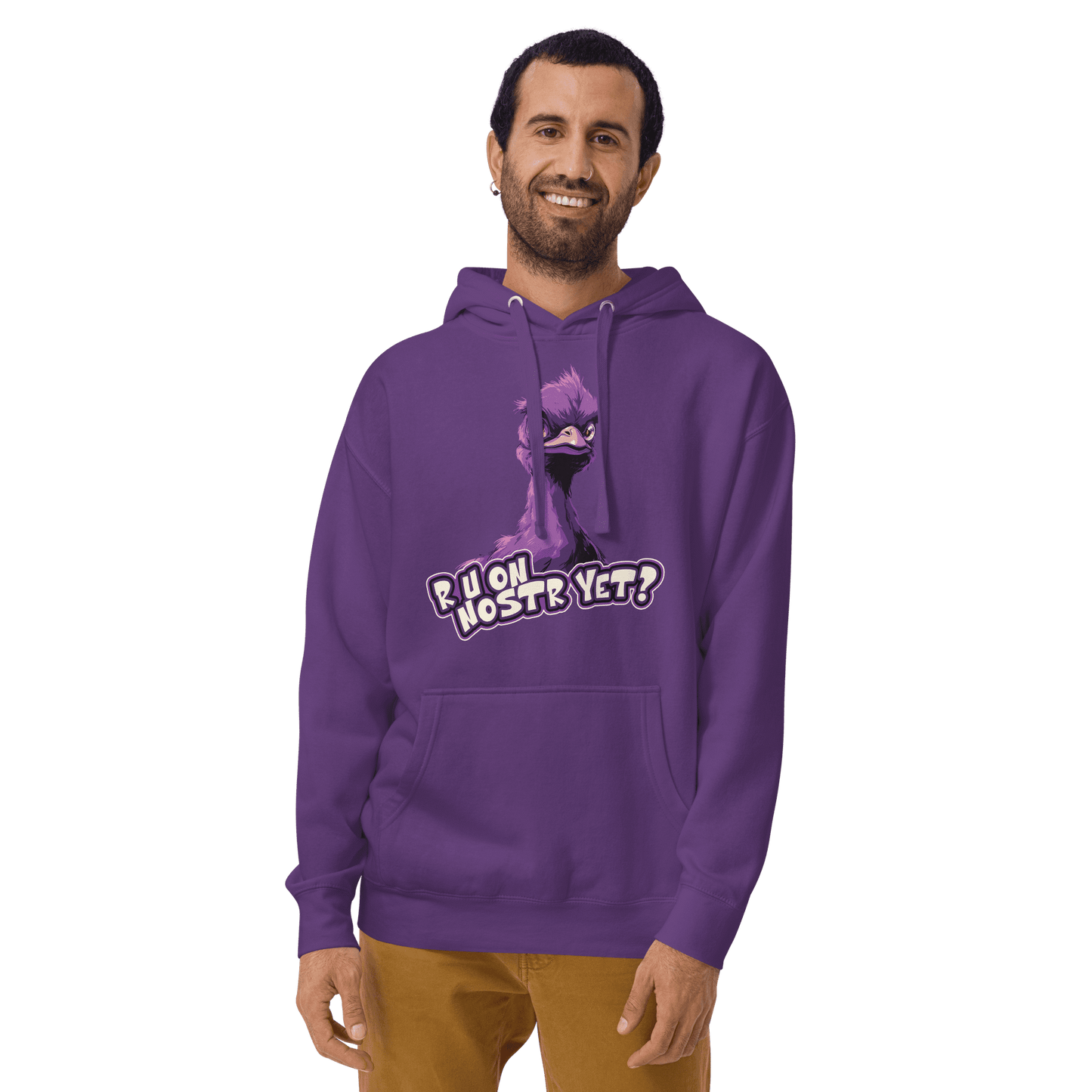 R U On Nostr Yet? | Purple Nostr Hoodie