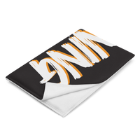 Zeus Supporter Bitcoin throw blanket folded on a white background, showing the printed front and the plain white reverse side.