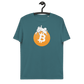 Front view of a stargazer colored bitcoin t-shirt.